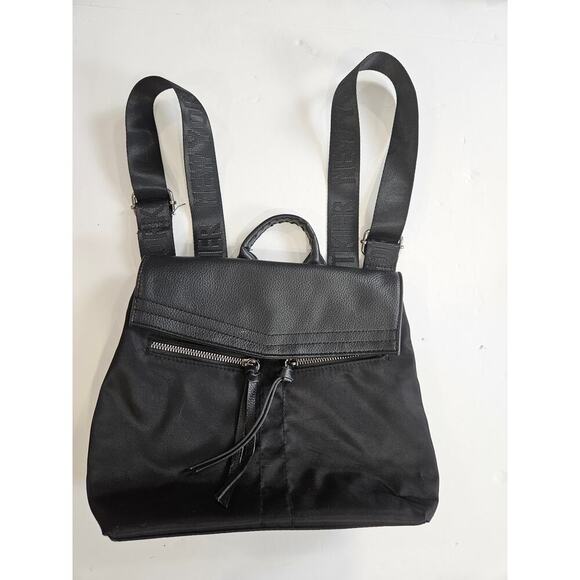 Botkier New York Backpack Purse Bag Black Leather Nylon 10x10.5 in - Picture 1 of 7